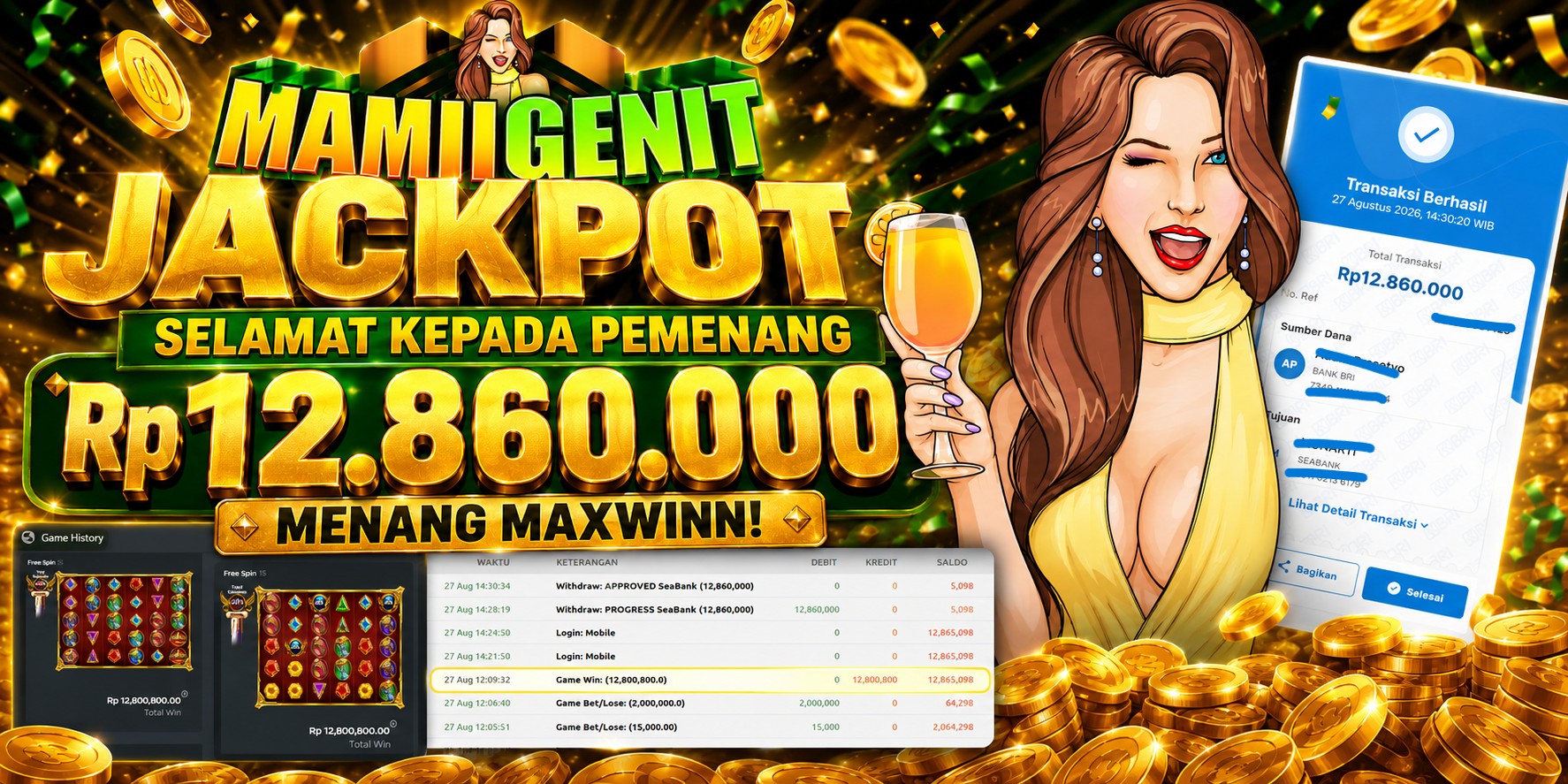 MAMIGENIT - JACKPOT DI SEBESAR RP.12,860,000,- DI GAME GATES OF OLYMPUS SUPER SCATTER